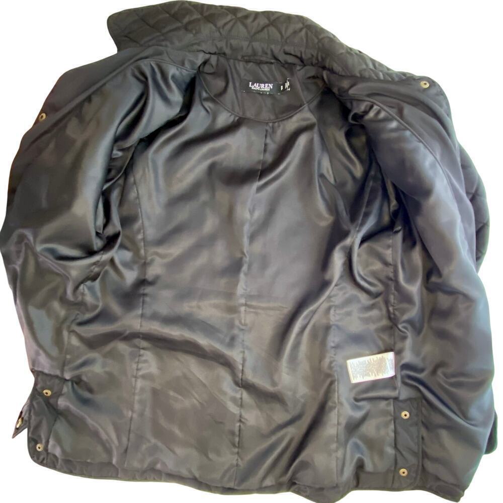 RALPH LAUREN Lauren Women's BLACK Diamond Quilted Jacket with crest SMALL - Picture 9 of 10